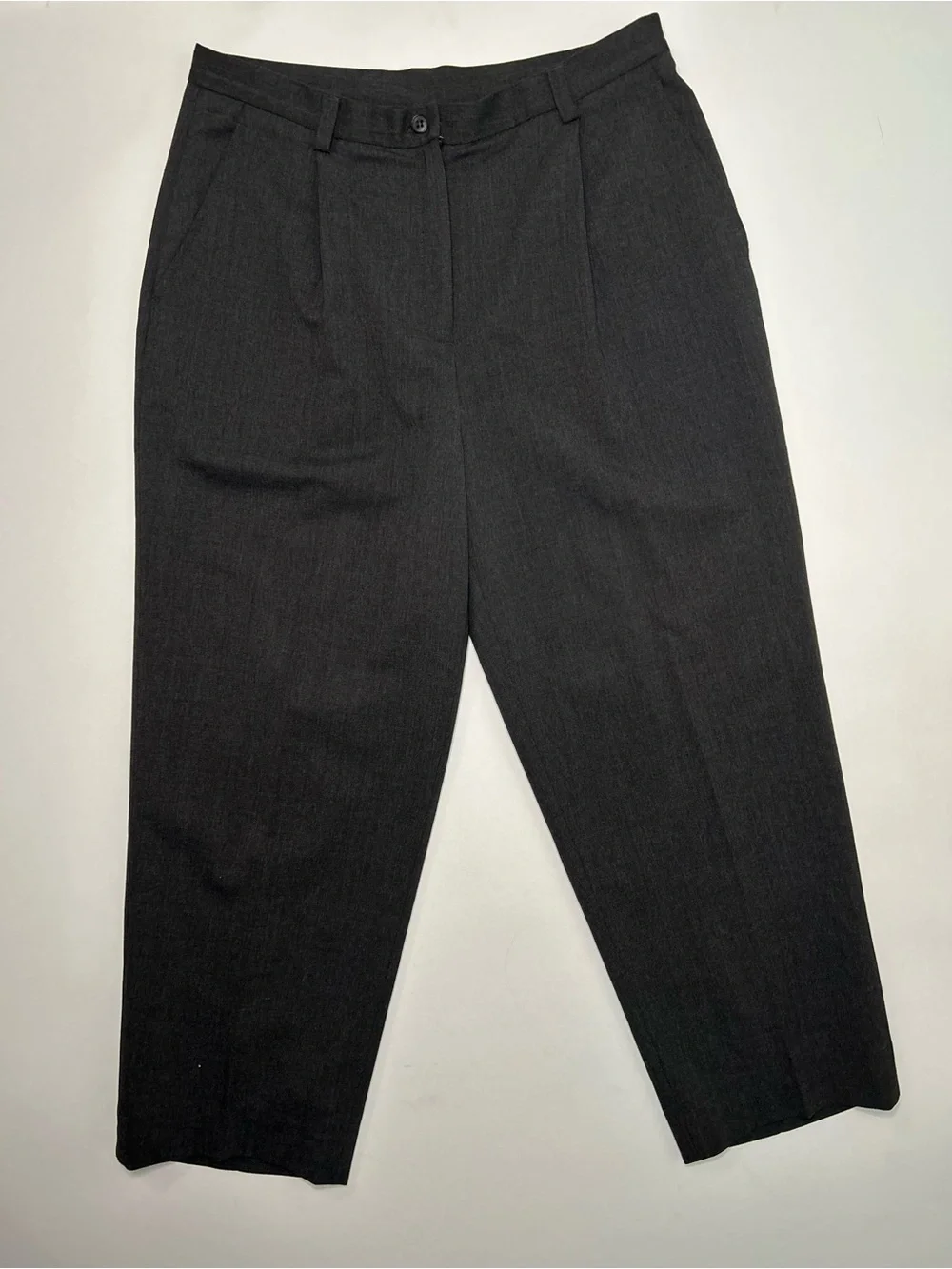 Ralph Lauren Women’s Vintage Dark Grey Wool Blend high-rise Trousers 1990s